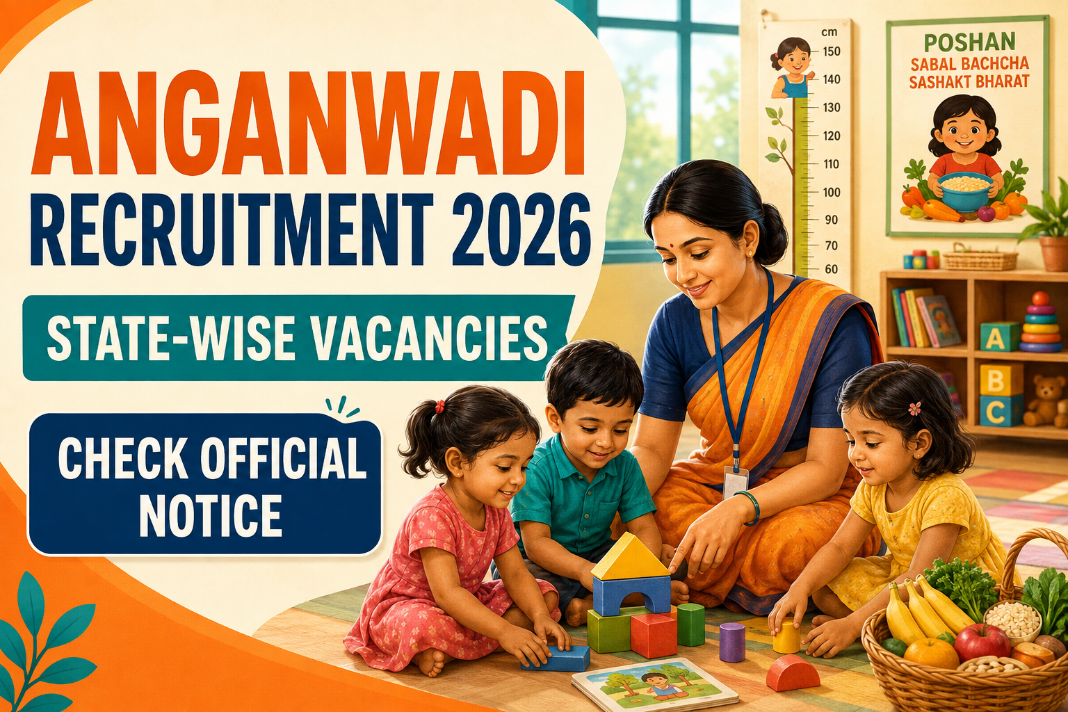 Cover image for Anganwadi Recruitment 2026 – State-Wise Official Vacancy Updates