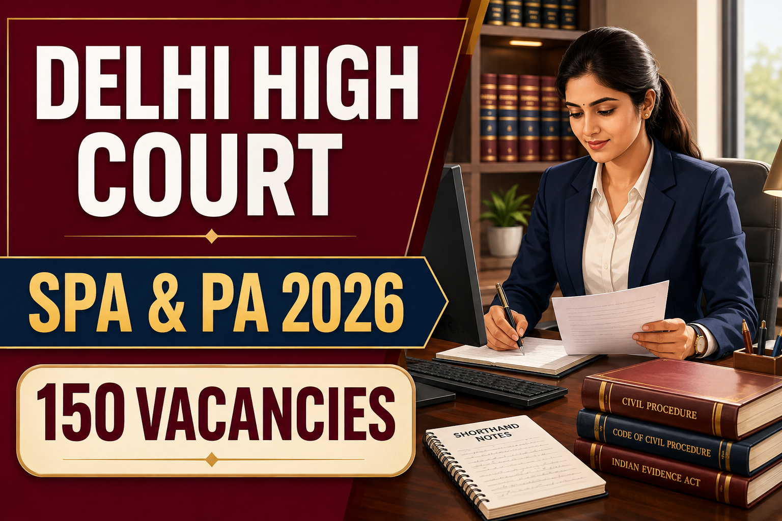 Cover image for Delhi High Court SPA & PA Recruitment 2026 – Apply for 150 Posts