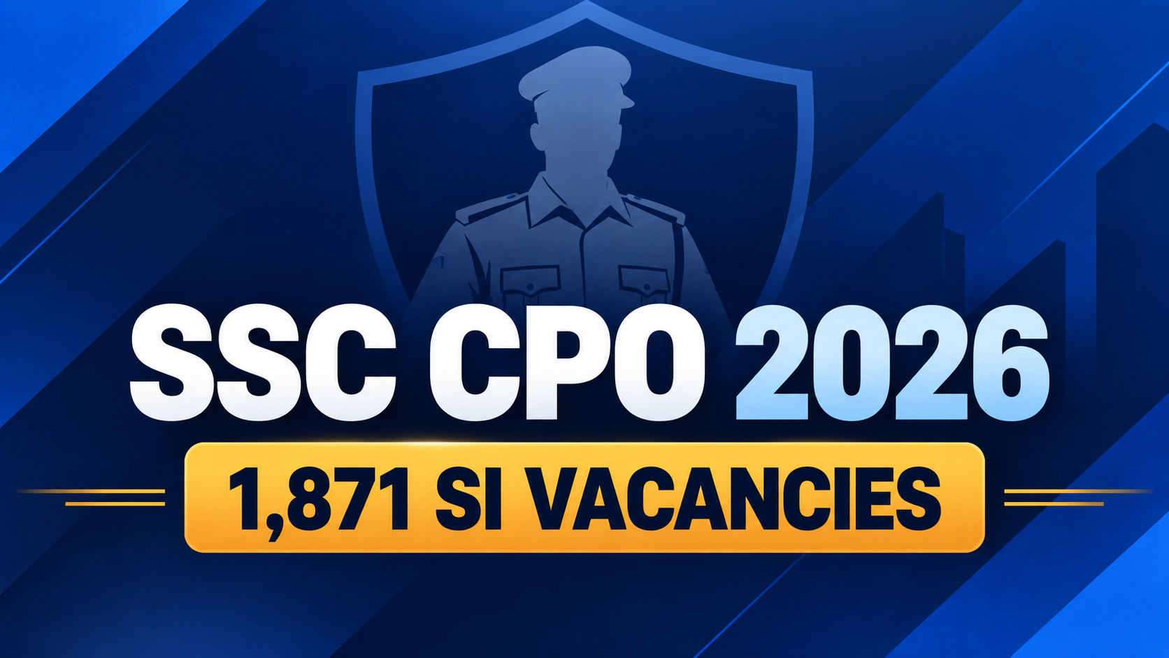 Cover image for SSC CPO SI Recruitment 2026 – Apply Online for 1,871 Posts