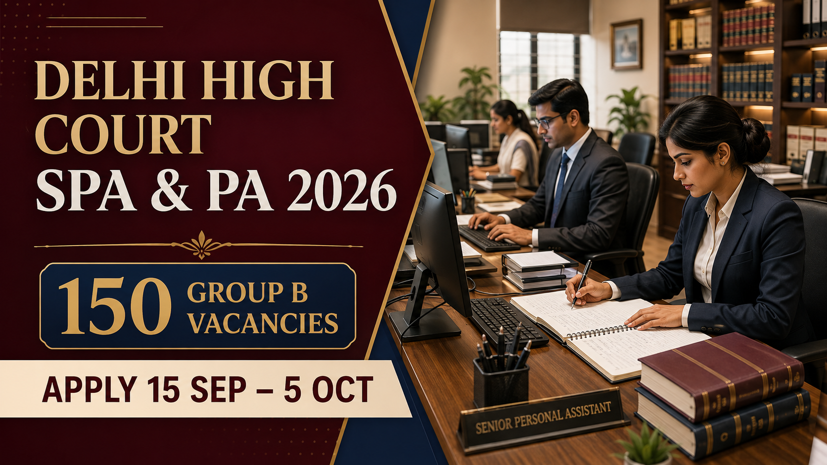 Cover image for Delhi High Court SPA & PA Recruitment 2026 – Apply for 150 Posts