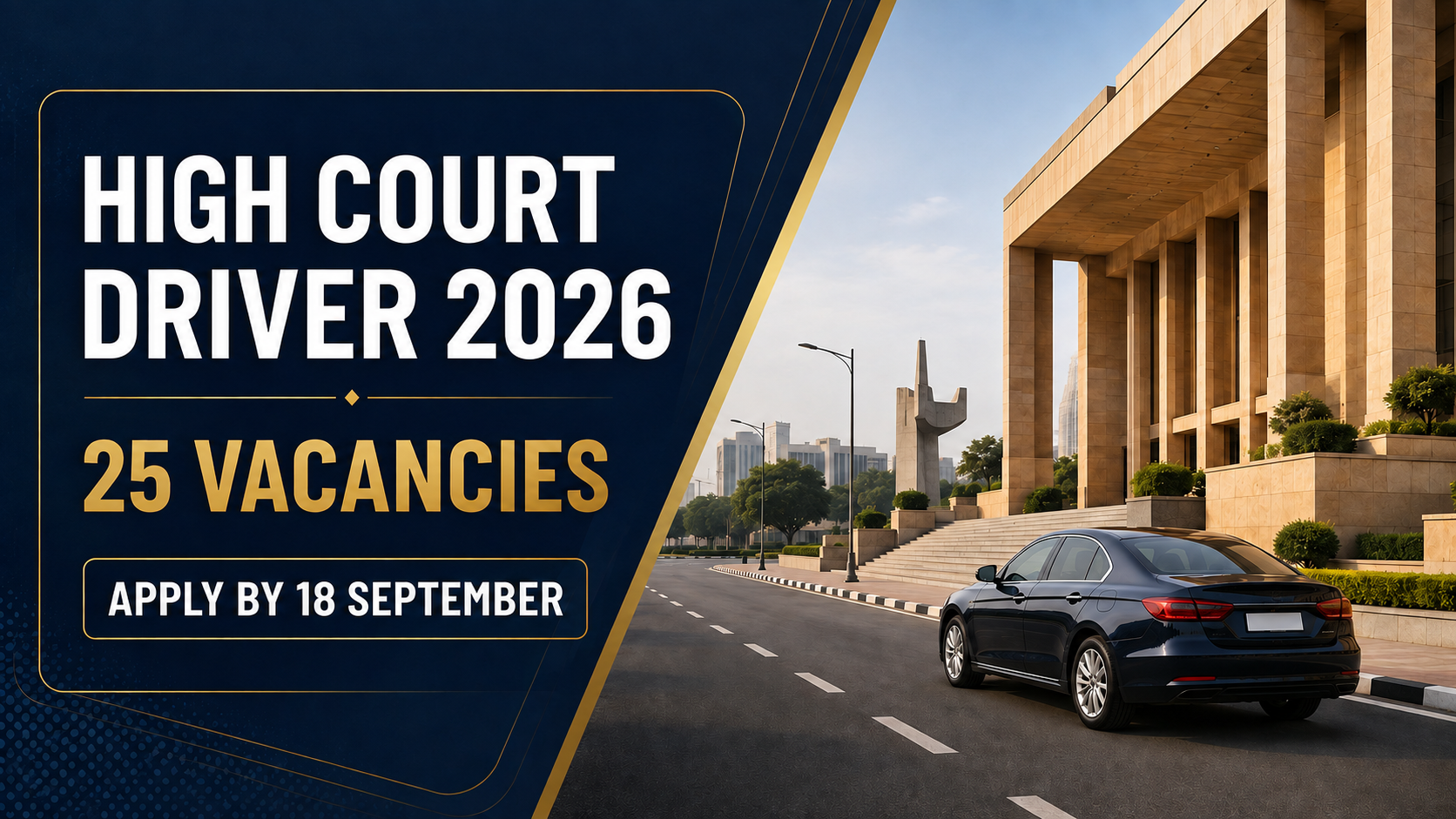 Cover image for Punjab and Haryana High Court Driver Recruitment 2026 – Apply for 25 Posts