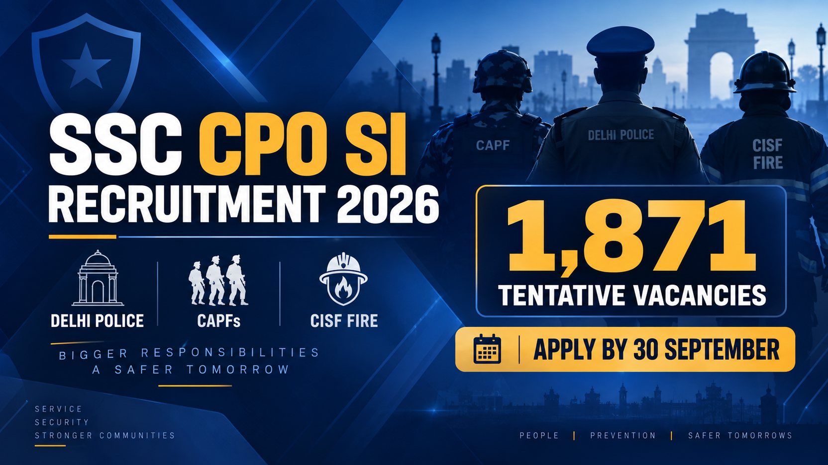 Cover image for SSC CPO SI Recruitment 2026 – Apply Online for 1,871 Posts